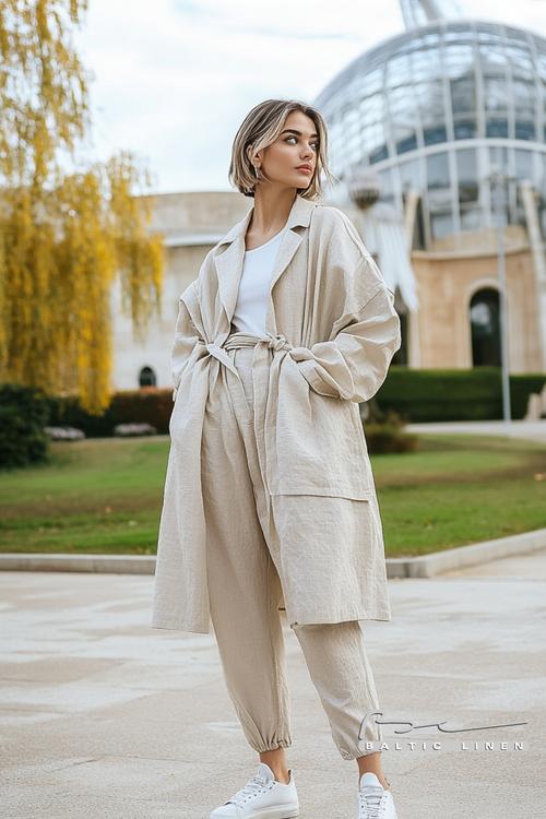 Chic pixie cut and stylish linen outfits for a modern fashion look